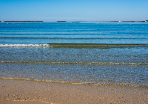 Tranquil summer beach landscape in Hyannis Harbor on Cape Cod, Massachusetts