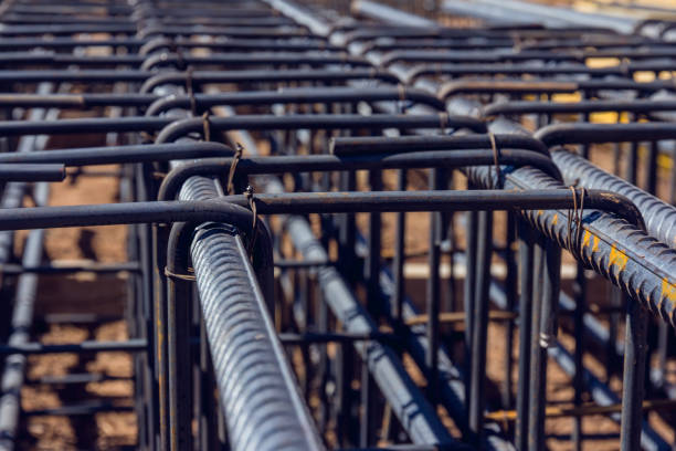 istock Construction rebar steel work reinforcement at the construction site. Steel bar construction for concreting 1331534903