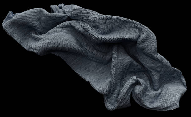 孤立した抽象的な3dイラストブルーグレーニットファブリック織物の背景 - felt blue textured textile ストックフォトと画像