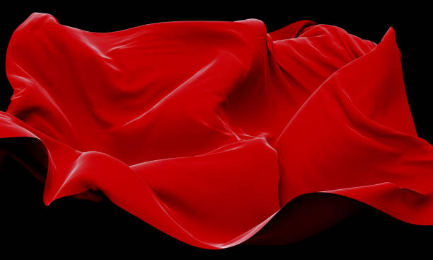 istock Isolated Abstract 3D Illustration Vibrant Red Silk Fabric Textile Background 1331540281