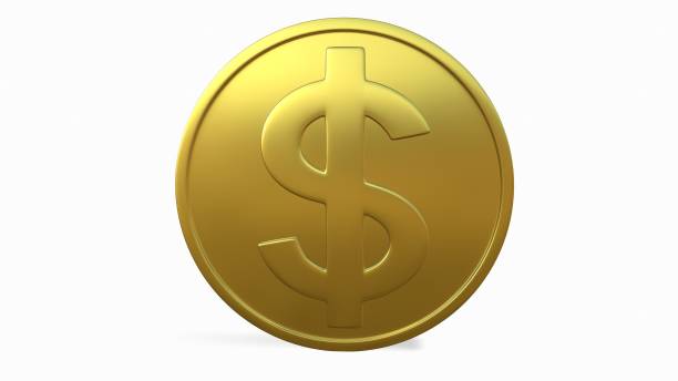 istock Gold coin with a dollar sign on a white background 3d-rendering 1331549126