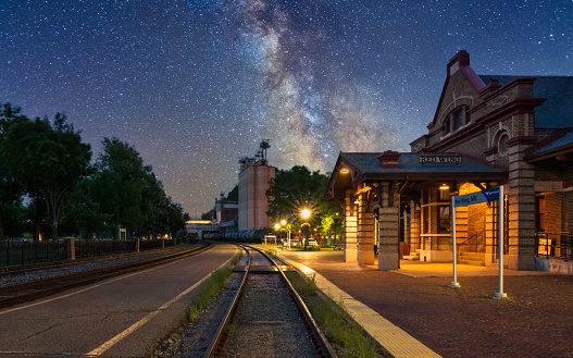 milky way over red wing train station