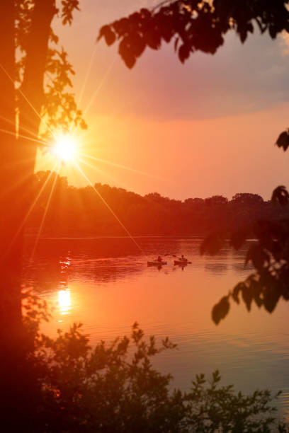 istock People canoeing on lake during heat wave 1331557229