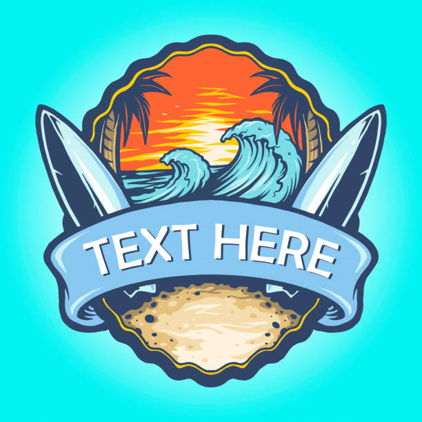 Surf Board Logo Landscape Vintage Vector illustrations for your work Logo, mascot merchandise t-shirt, stickers and Label designs, poster, greeting cards advertising business company or brands. Surf Board Logo Landscape Vintage Vector illustrations for your work Logo, mascot merchandise t-shirt, stickers and Label designs, poster, greeting cards advertising business company or brands. surfing stock illustrations