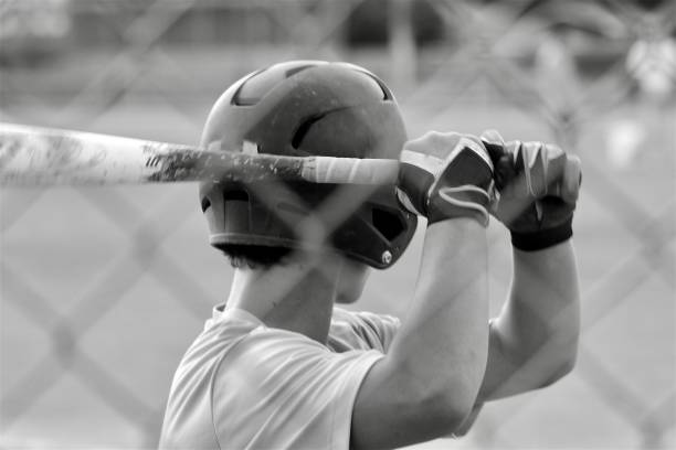 istock Monochromatic portrait, baseball player up to bat 1331570868