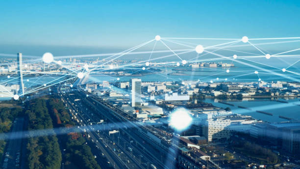 istock Smart city and communication network concept. 5G. IoT (Internet of Things). Telecommunication. 1331571710