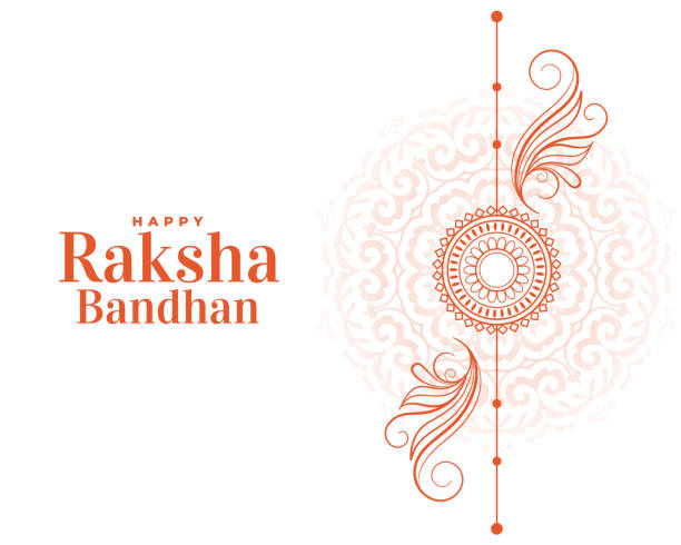happy raksha bandhan hand drawn line style greeting happy raksha bandhan hand drawn line style greeting raksha bandhan stock illustrations