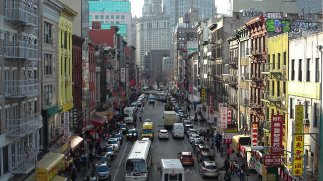 High Angle View of Chinatown from Manhattan Bridge