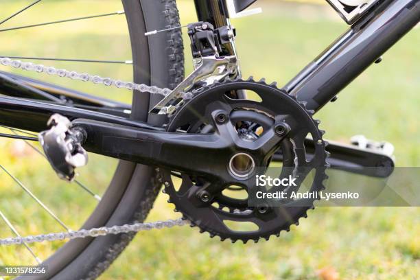 Closeup Contact Pedals For A Mountain Bike Stock Photo - Download Image Now - Alloy, Bicycle, Black Color