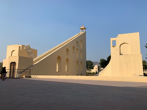 Jaipur, Rajsthan, India - January 7, 2019 : Astronomical instruments at the Jantar Mantar observatory, Jaipur (India)\nJaipur is the capital and the largest city of the Indian state of Rajasthan
