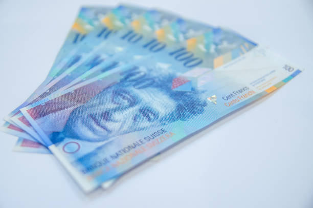 istock Swiss franc, Switzerland currency, money exchange for CHF domination note. 1331584767