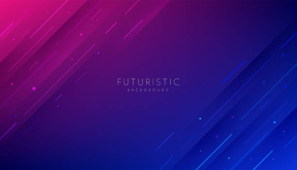 ilustrações de stock, clip art, desenhos animados e ícones de abstract dark blue and pink purple gradient futuristic background with diagonal stripe lines and glowing dot. modern and simple banner design. can use for business presentation, poster, template. - technology