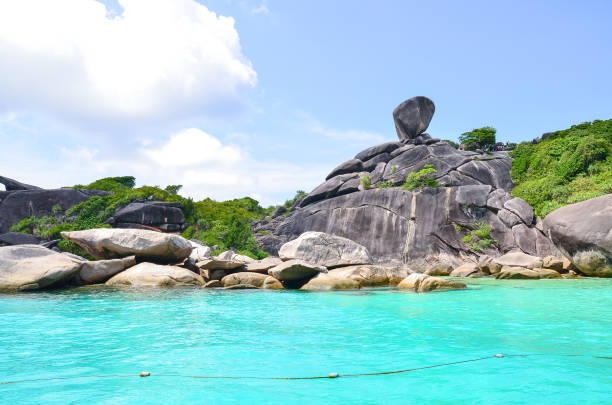 Beatyful sea and quaint rocks at Similan Islands, Phang Nga Province, Thailand stock photo