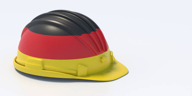 istock Hardhat Germany flag isolated on white color background. 3d illustration 1331588882
