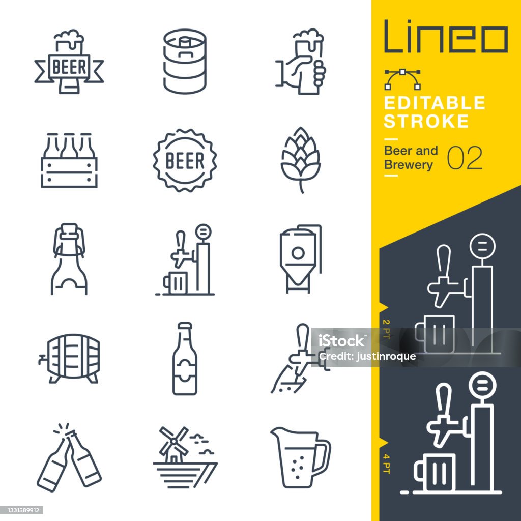 Lineo Editable Stroke - Beer and Brewery line icons Vector Icons - Adjust stroke weight - Expand to any size - Change to any colour Beer - Alcohol stock vector