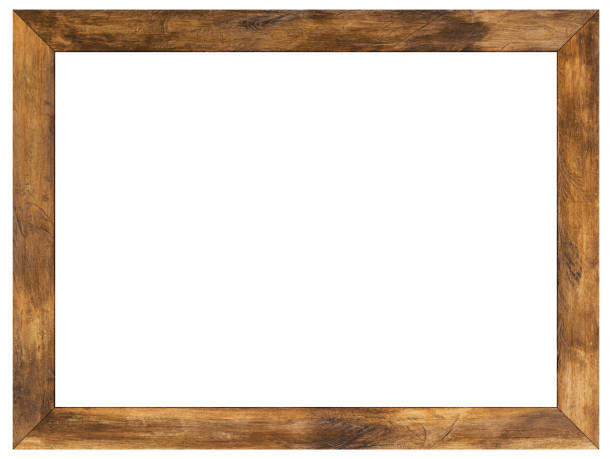 istock Old wooden frame isolated on white background. 1331590939