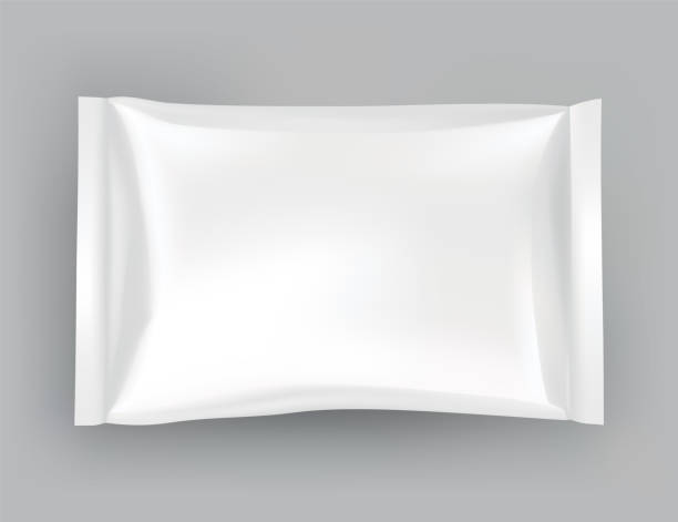 istock Packaging mockup or pouch template. Realistic glossy blank of doy pack, chip snacks, candy pack or cosmetic product package. Plastic pack template ready for branding 1331591164