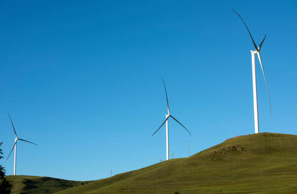 istock Wind power equipment on the grassland and white clouds in the sky 1331598638