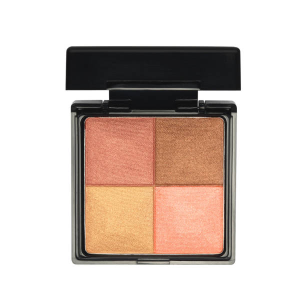 istock Multi colored eye shadows in black square casket isolated on white 1331600793