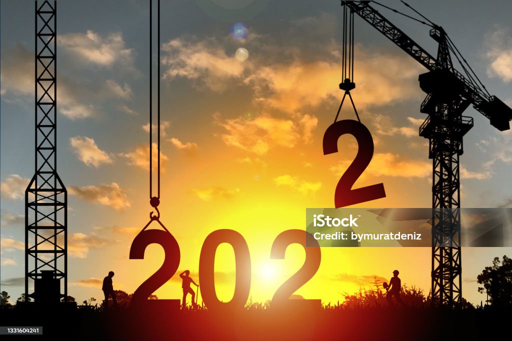 Construction site with 2022 2022 Stock Photo