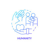 istock Humanity against people suffering concept icon. 1331610478