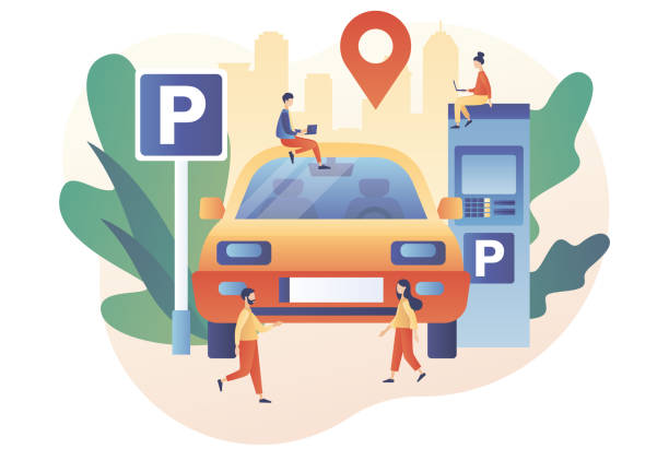 126 Parking Lot Parking Sign Car Cartoon Illustrations & Clip Art - iStock