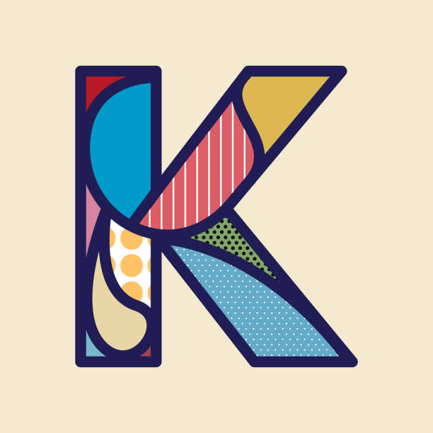 neutrale farbe pop art stil alphabete vektorgrafiken - k pop stock-grafiken, -clipart, -cartoons und -symbole