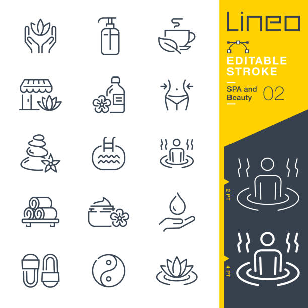 Lineo Editable Stroke - SPA and Beauty line icons Vector Icons - Adjust stroke weight - Expand to any size - Change to any colour spa stock illustrations