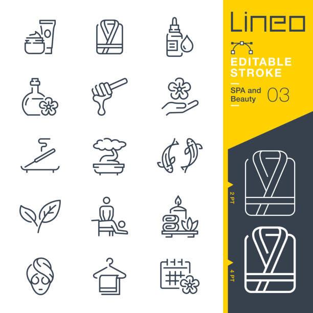 Lineo Editable Stroke - SPA and Beauty line icons vector art illustration