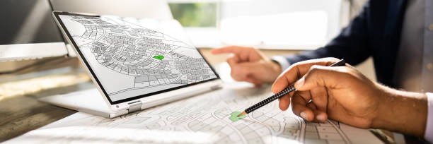 istock Cadastre Map And City Building Survey 1331623554