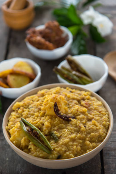 istock Cooked food khichdi or dal khichadi background. 1331625905