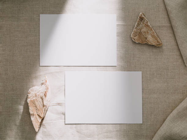 istock Invitation card mockup, blank greeting card template. Flat lay, Minimalist style 1331628333