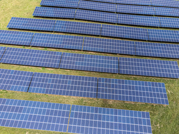 istock Aerial view of a solar park