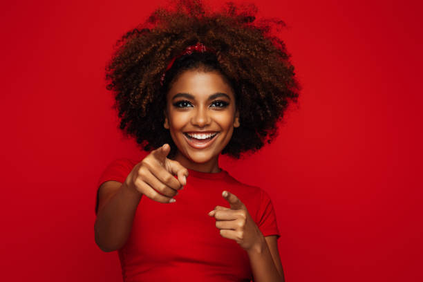 Pretty young afro woman stock photo