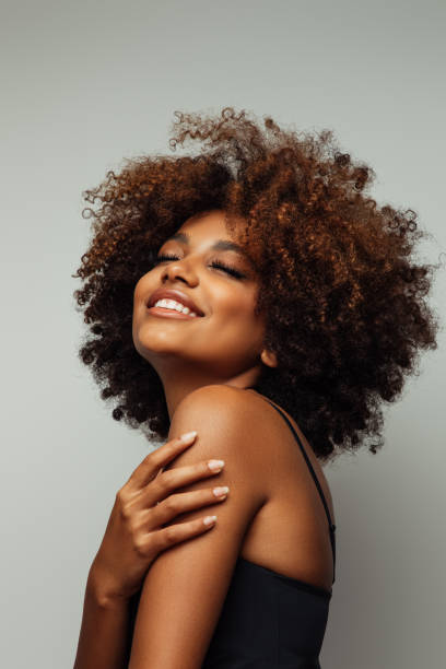 istock Beautiful afro woman with perfect make-up 1331638566