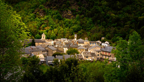 The 3 bell towers of the village of vabre in the Tarn south of France