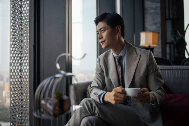 Businessmen in coffee shops