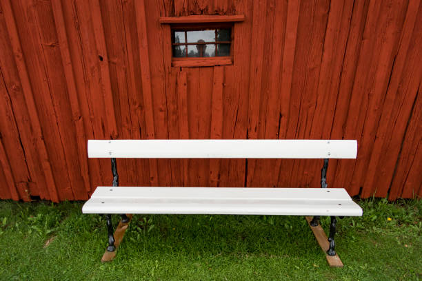Hofsnas, Sweden Architectural details from a farm, a bench and an old window on  a barn.