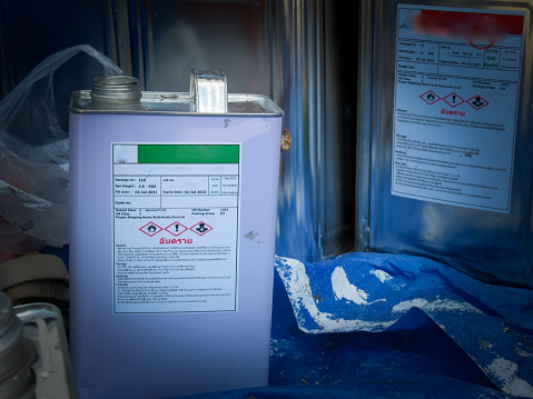 Chemical waste in the industry, color mixing equipment