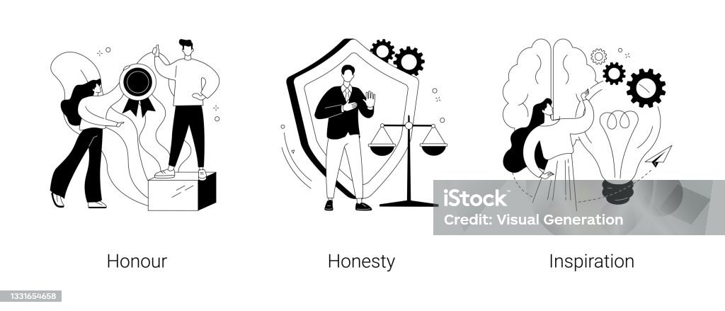 Basic Morality Moral Principles Abstract Concept Vector Illustrations Stock ...
