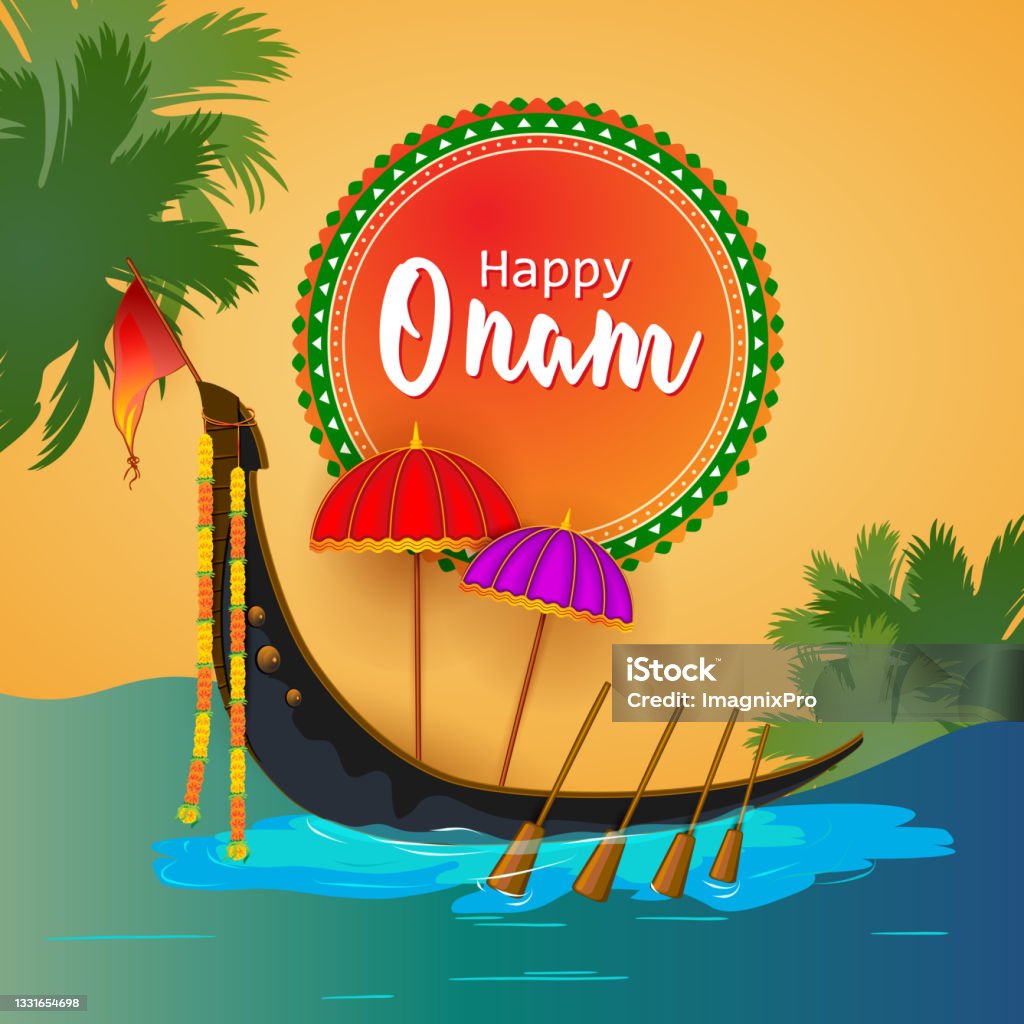 Illustration Of Snake Boat Race During Onam Celebration Stock Illustration  - Download Image Now - iStock