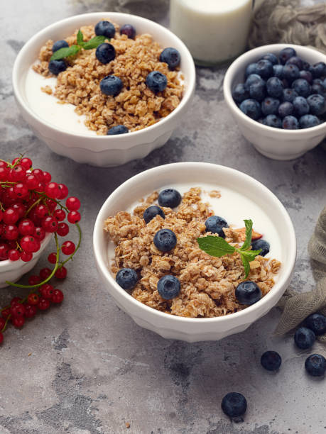 istock Granola with berries and greek yoghurt 1331660382