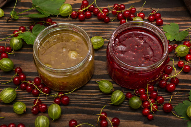 istock Jam and red currant and gooseberry berries 1331662511