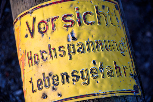 German warning sign \