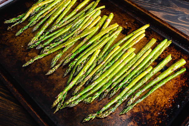 istock Roasted Asparagus Spears on a Sheet Pan 1331674289