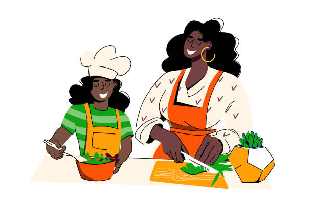 318 Black Family Cooking Illustrations & Clip Art - iStock | Black family  cooking together, Black family cooking dinner, Happy black family cooking