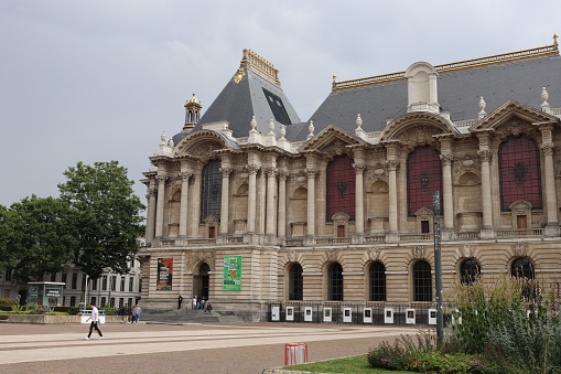 The fine arts palace on the Place de la République, exterior view, city of Lille, Nord department, France