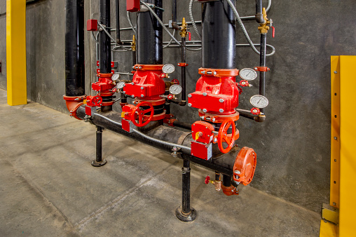 Fire control with pipes and valves