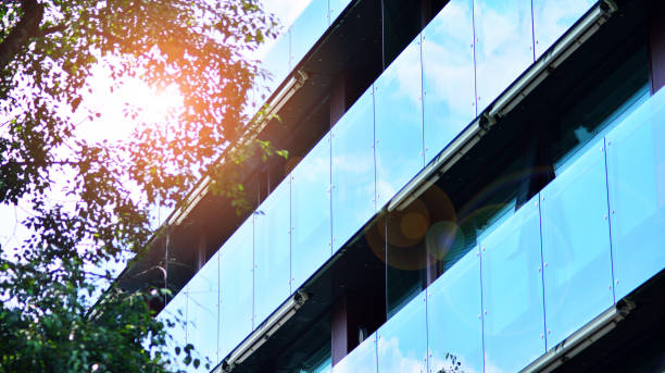 istock Eco architecture. Green tree and apartment building. 1331693526