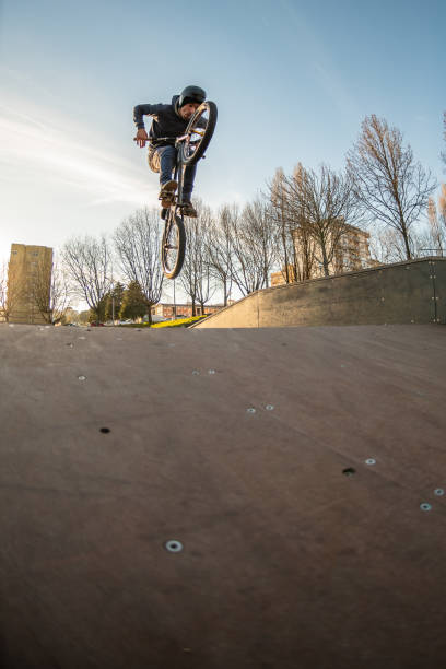 istock BMX jump in a wooden ramp 1331696340